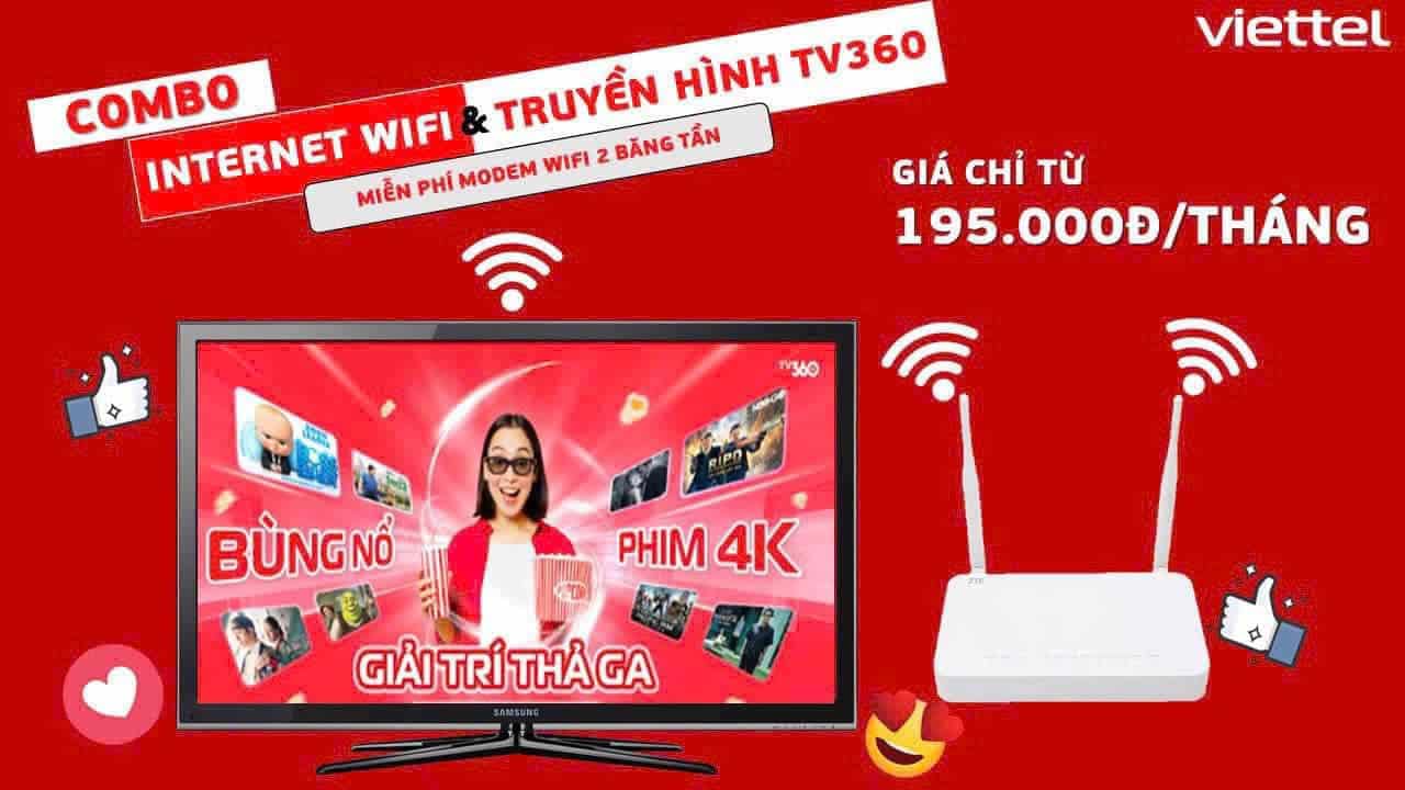 Khuyến mãi gói cước combo internet cáp quang và truyền hình Viettel