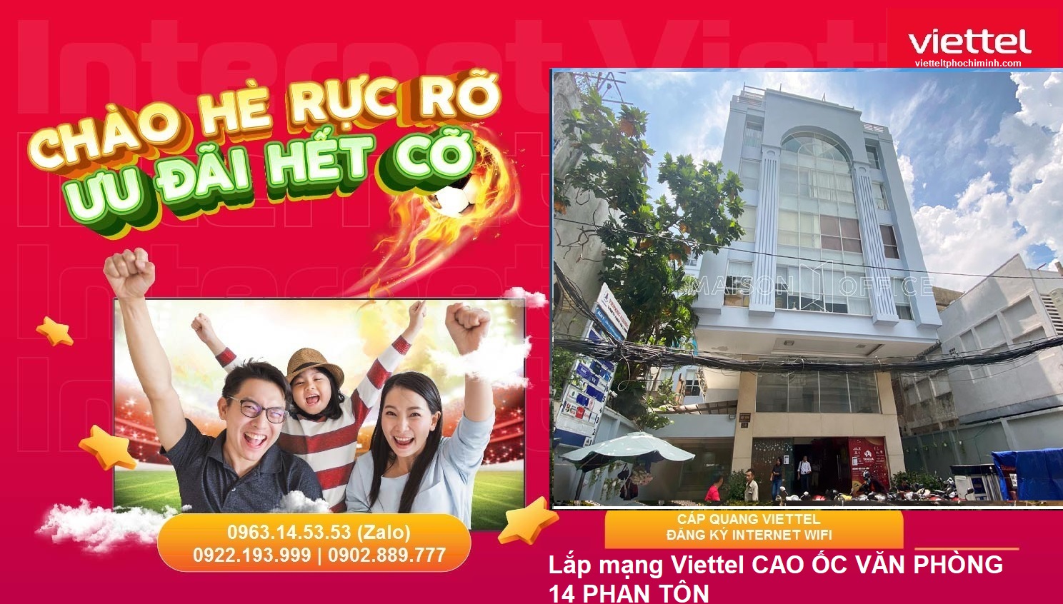 Lắp mạng Viettel CAO ỐC VĂN PHÒNG 14 PHAN TÔN>