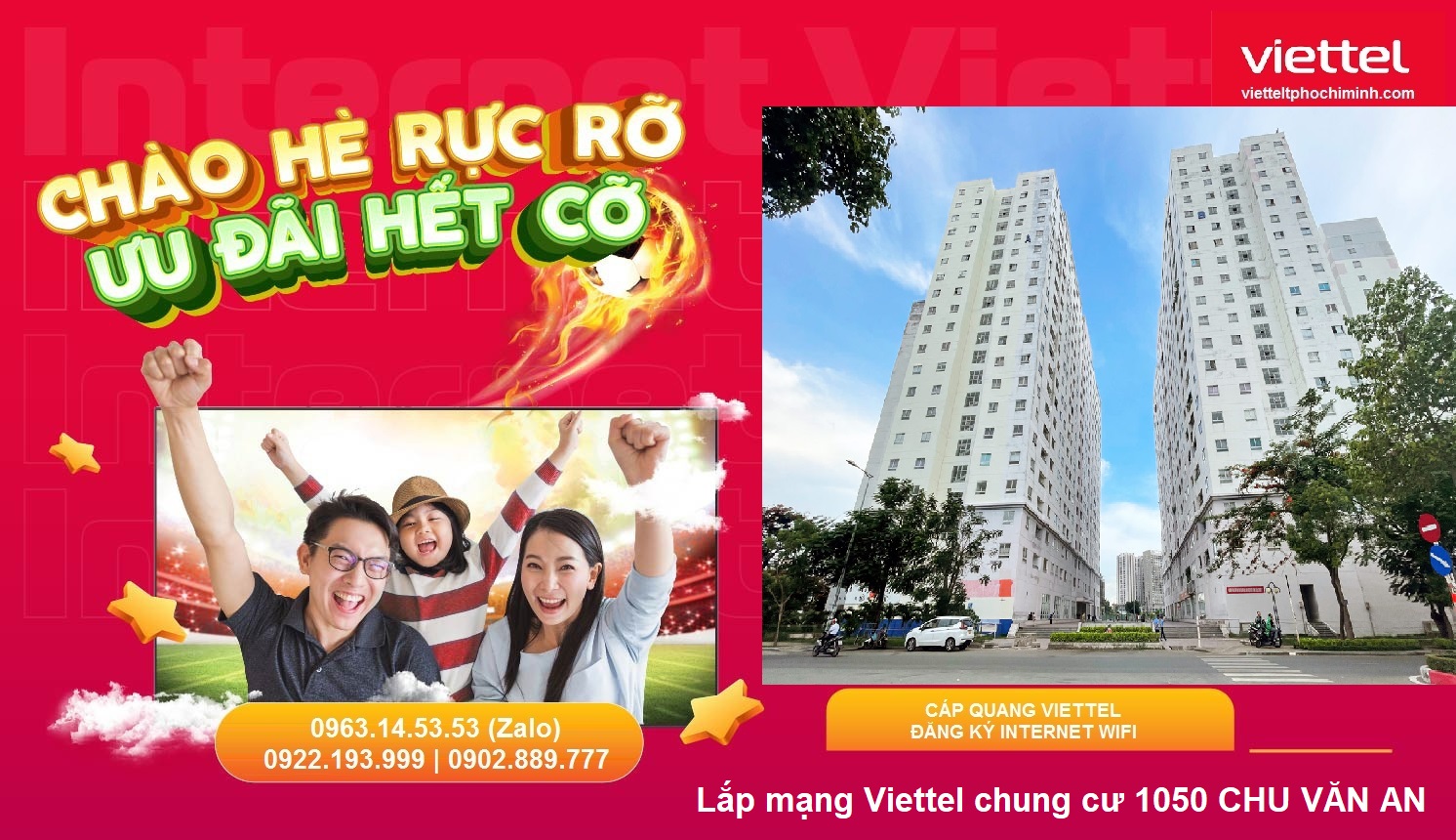 Lắp mạng Viettel chung cư 1050 CHU VĂN AN Internet Wifi>