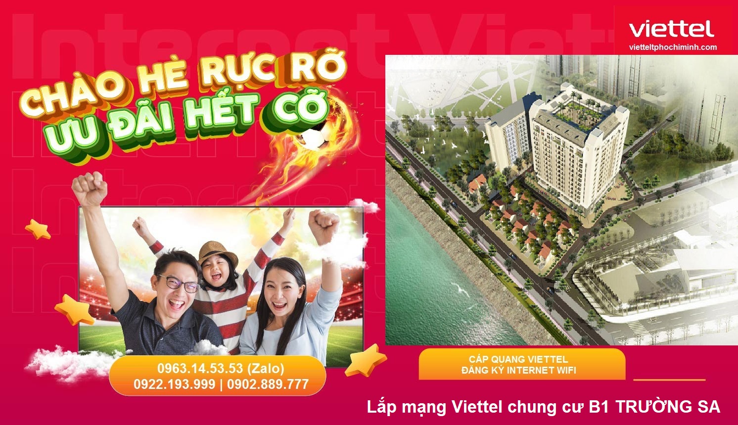 Lắp mạng Viettel chung cư B1 TRƯỜNG SA Internet Wifi>