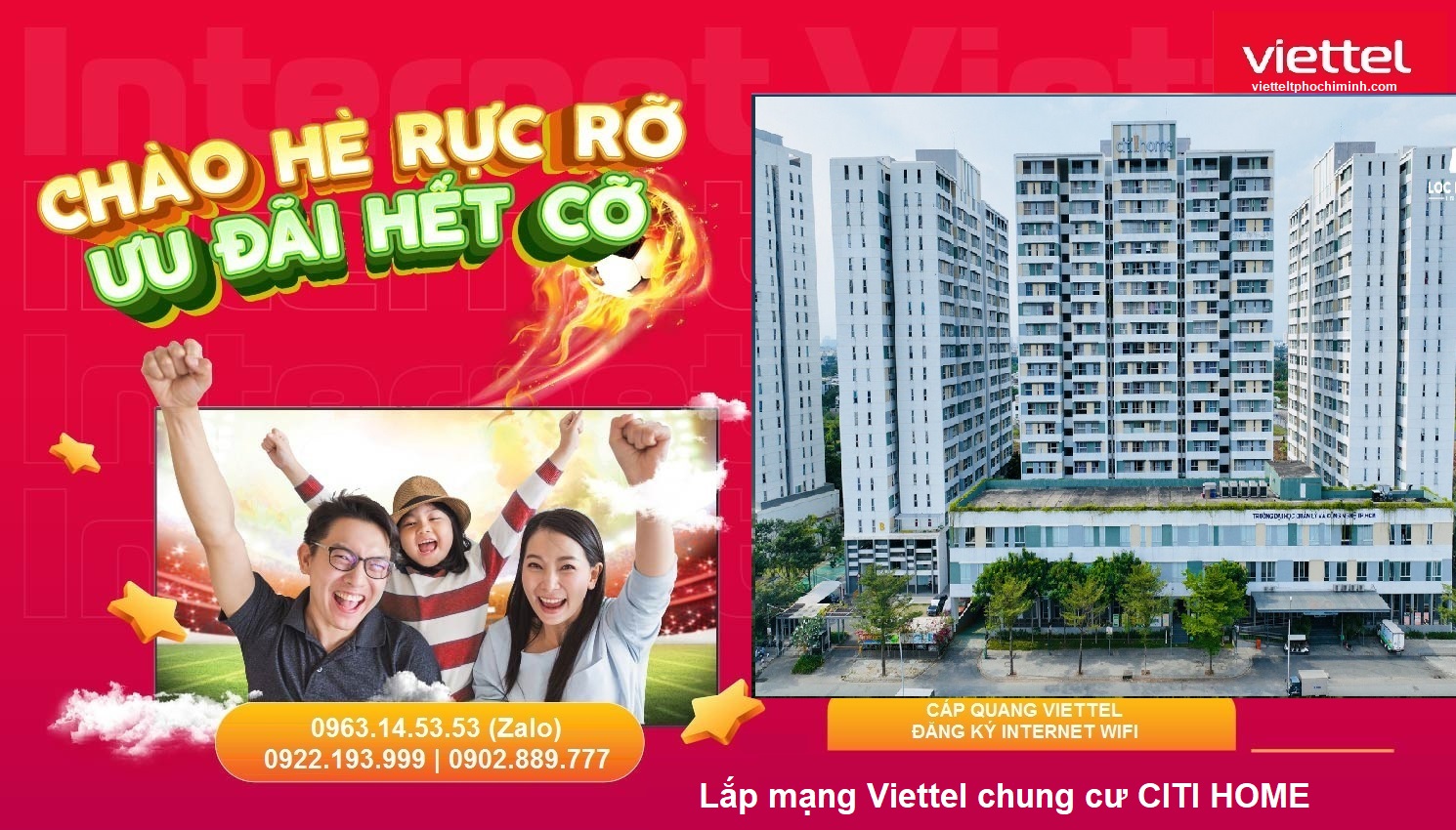 Lắp mạng Viettel chung cư CITI HOME (Q2 Cát Lái) Internet>