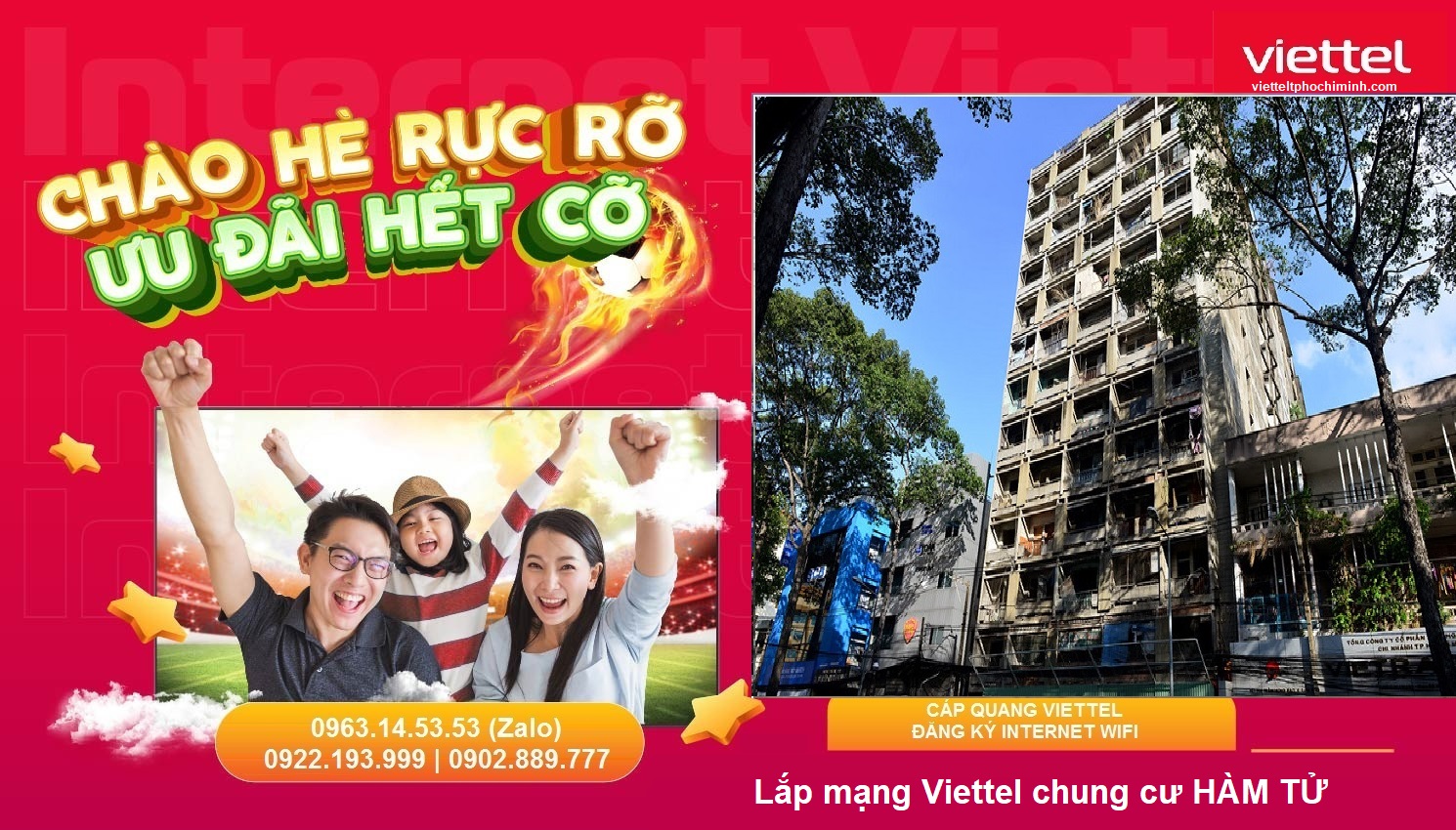 Lắp mạng Viettel chung cư HÀM TỬ 402 Q5 Internet Wifi>