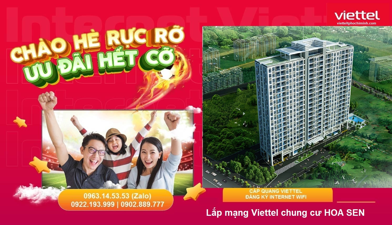 Lắp mạng Viettel chung cư HOA SEN Internet Wifi cáp quang>