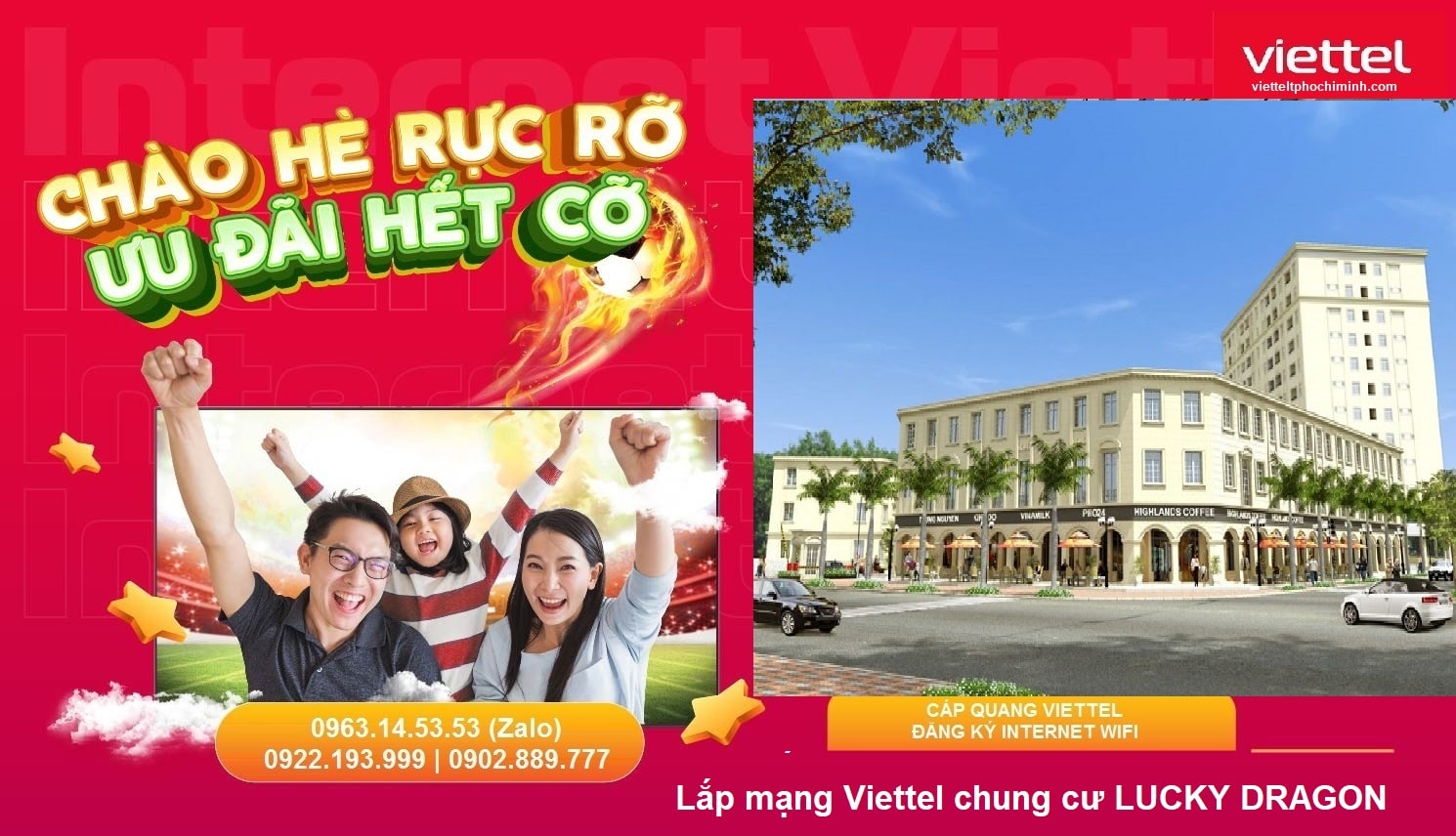 Lắp mạng Viettel chung cư LUCKY DRAGON Internet Wifi>