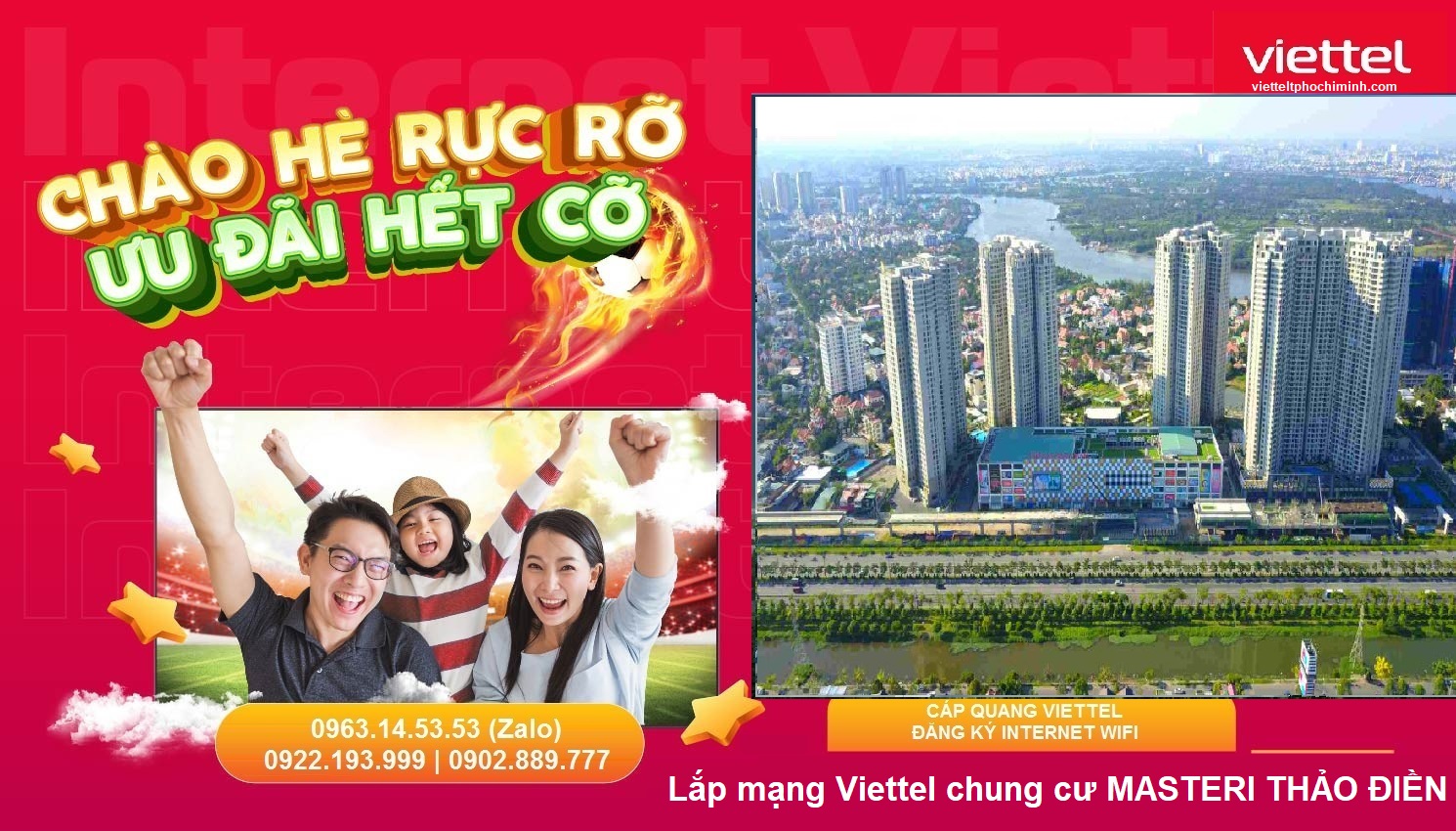 Lắp mạng Viettel chung cư MASTERI THẢO ĐIỀN Q2 Internet>
