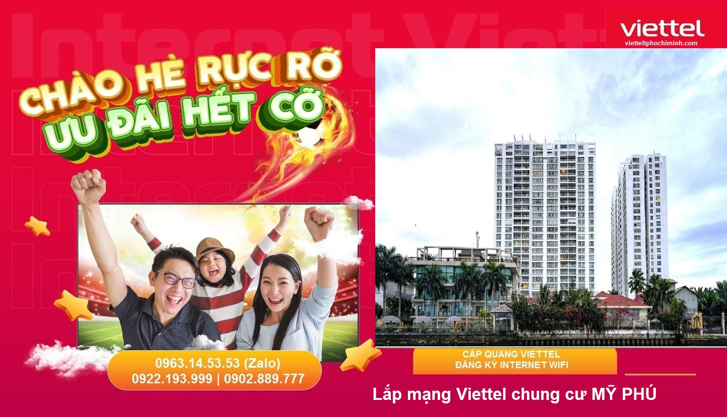 Lắp mạng Viettel chung cư MỸ PHÚ Q7 Internet Wifi cáp quang>
