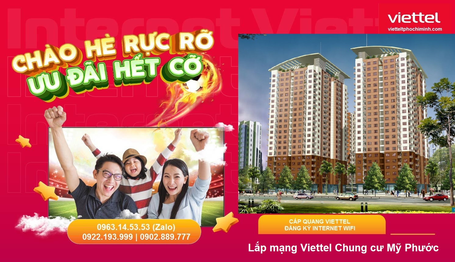 Lắp mạng Viettel chung cư Mỹ Phước Internet Wifi cáp quang>
