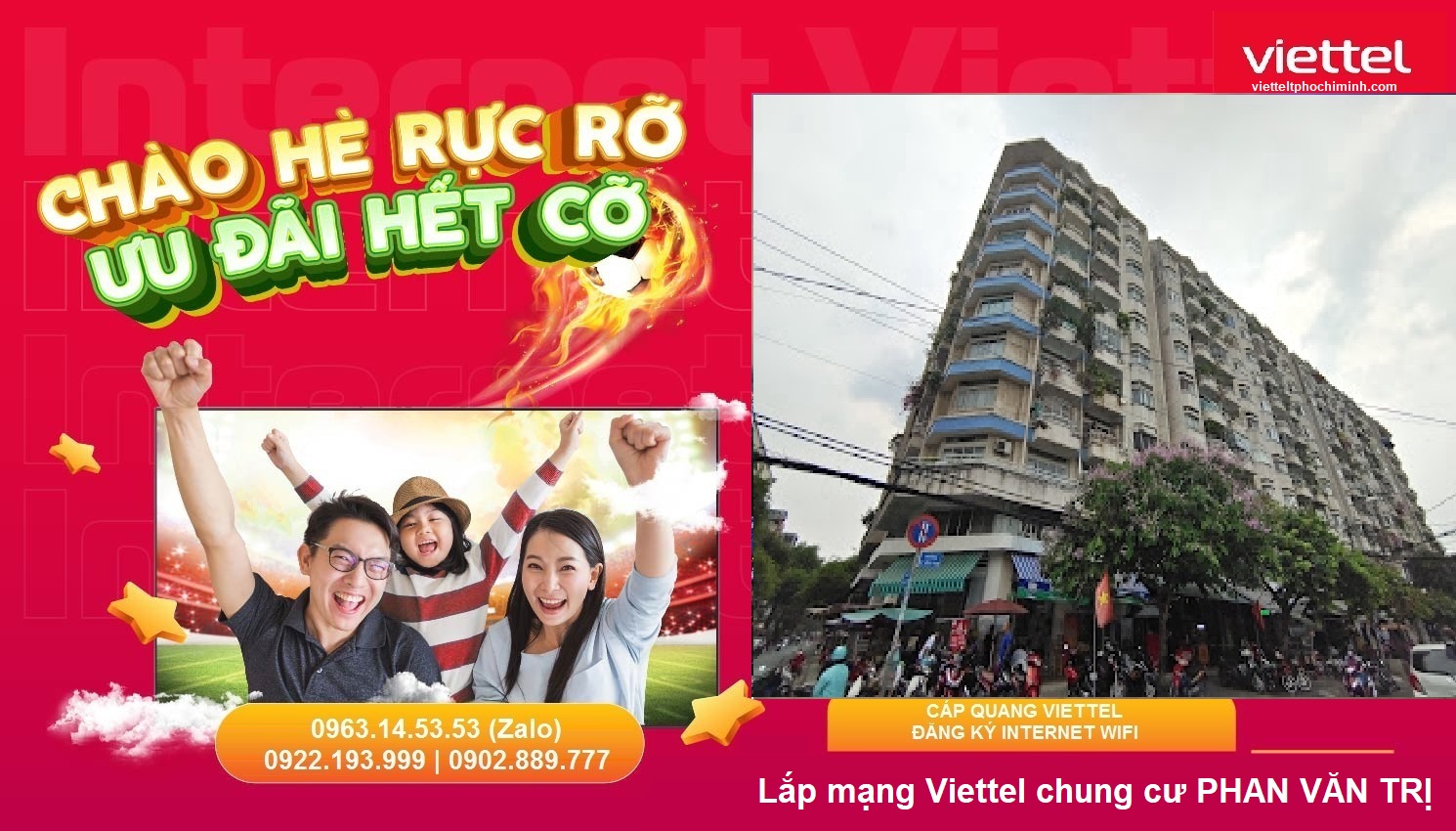 Lắp mạng Viettel chung cư PHAN VĂN TRỊ Q5 Internet Wifi>