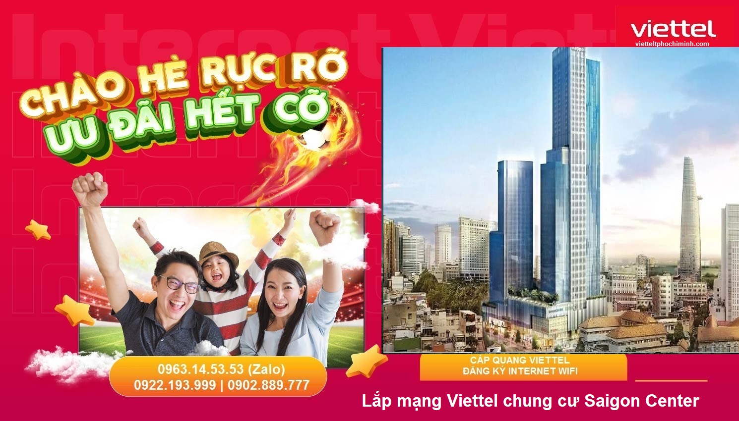 Lắp mạng Viettel chung cư Saigon Center Q1 Internet Wifi>