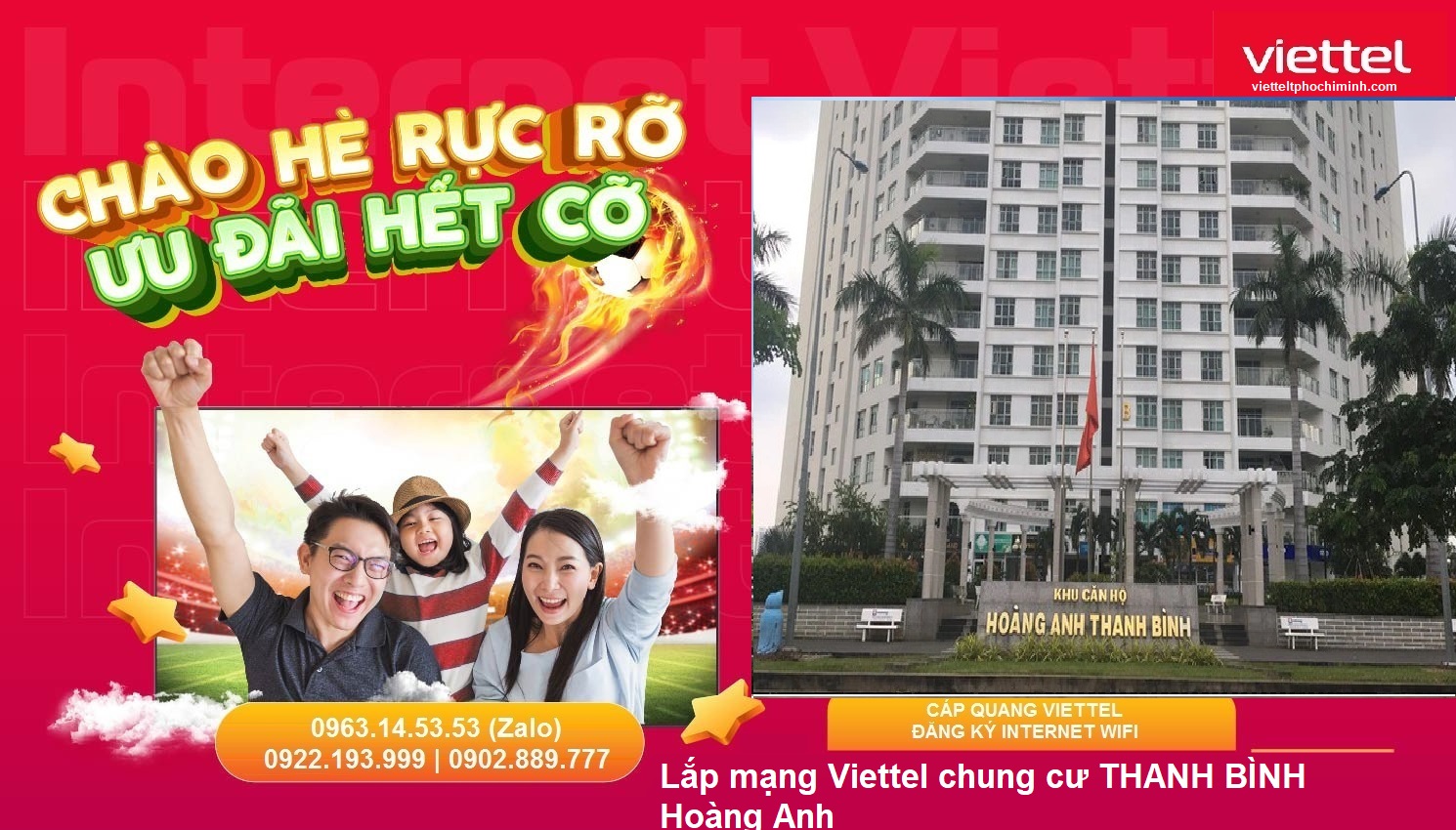 Lắp mạng Viettel chung cư THANH BÌNH Hoàng Anh Q7 Wifi>