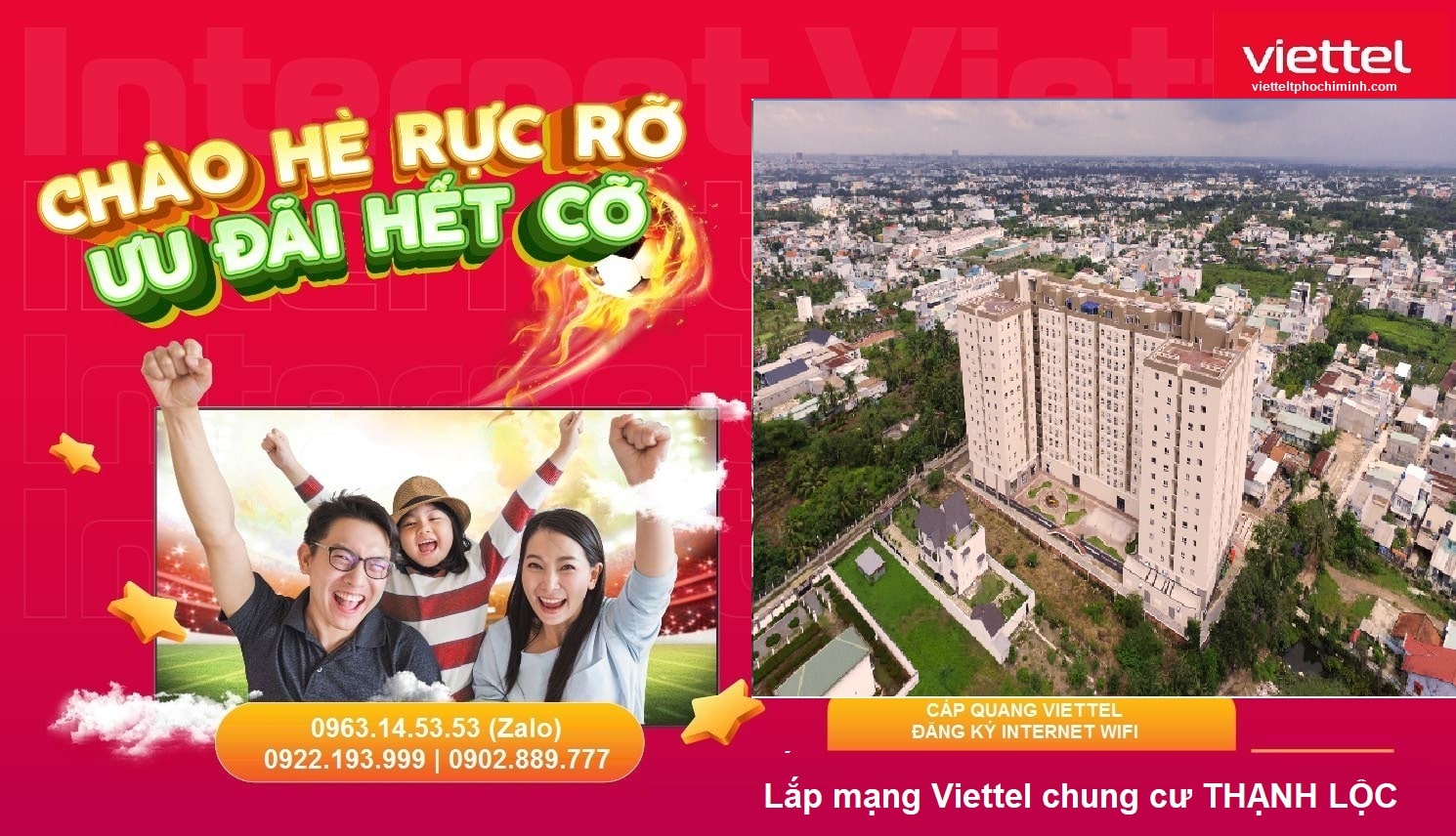 Lắp mạng Viettel chung cư THẠNH LỘC Internet Wifi cáp quang>