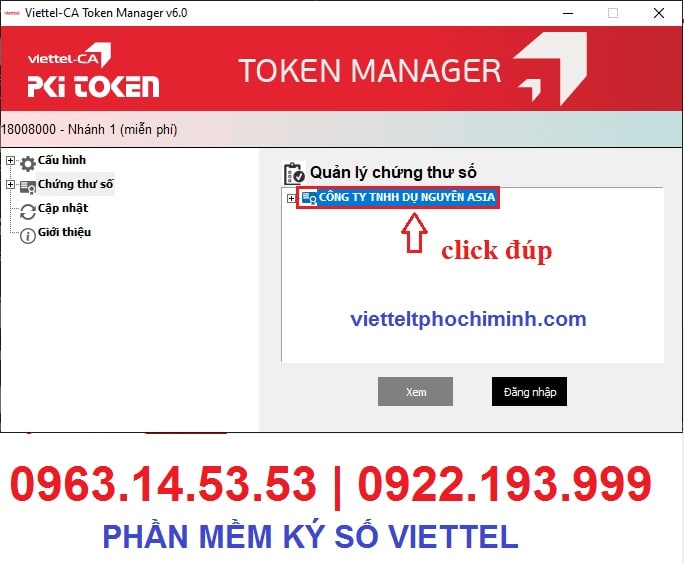 Phần mềm chữ ký số Viettel