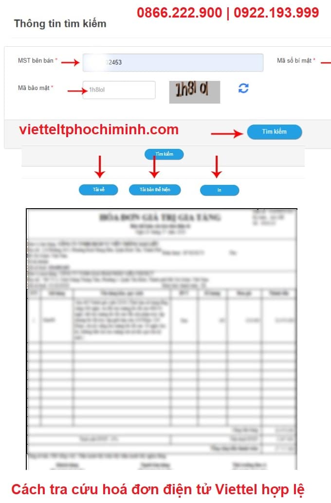 Cách tra cứu hoá đơn điện tử Viettel