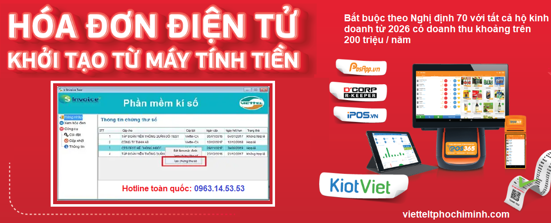 Hoá đơn điện tử khởi tạo từ máy tính tiền