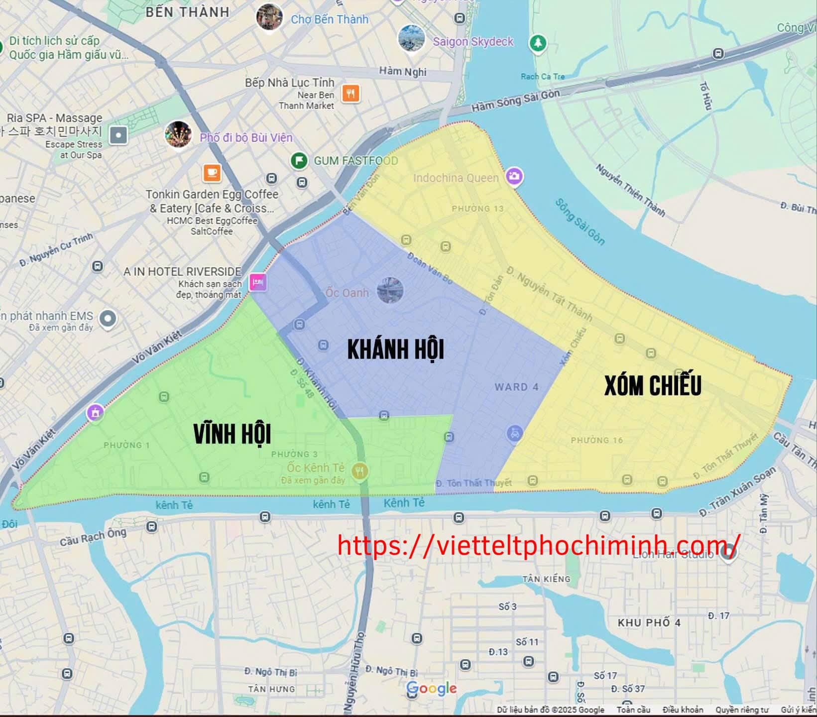 Phường Khánh Hội được sáp nhập từ các phường 8, 9, một phần phường 2, phường 4 và phần còn lại của phường 15 thuộc Quận 4 cũ.